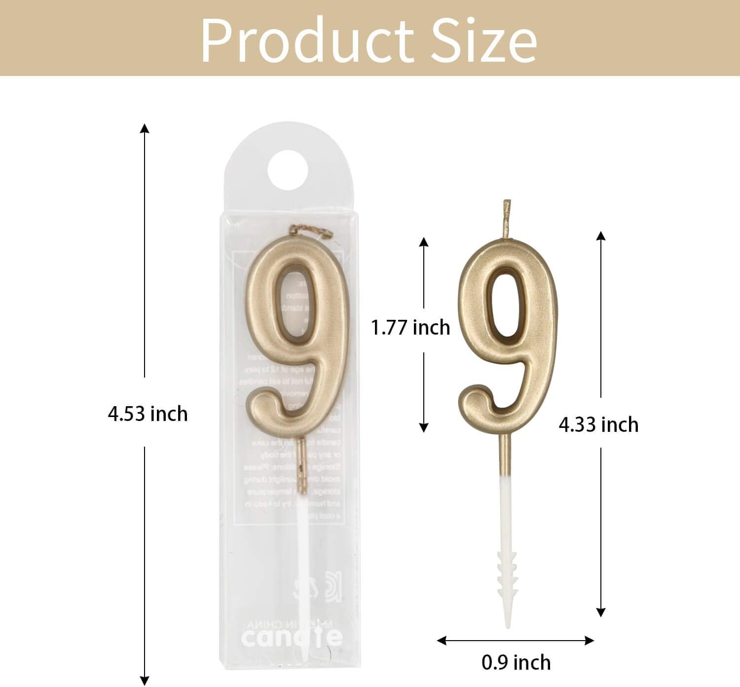Beanlieve 10-Pieces Numeral Birthday Candles - Cake Numeric Candles Number 0 1 2 3 4 5 6 7 8 9,Used for Cake Decoration on Birthday Parties and Wedding Anniversary Celebrations(Champagne Gold): Home Improvement