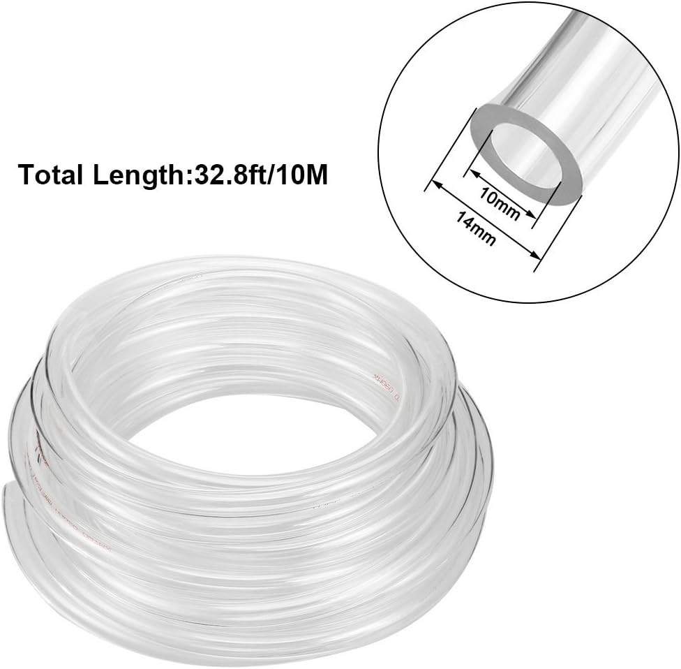 sourcing map Pneumatic Air Tubing, 14mm OD x 10mm ID 10 Meters 32ft PU Polyurethane Air Compressor Tube Hose Pipe Clear - Image 5