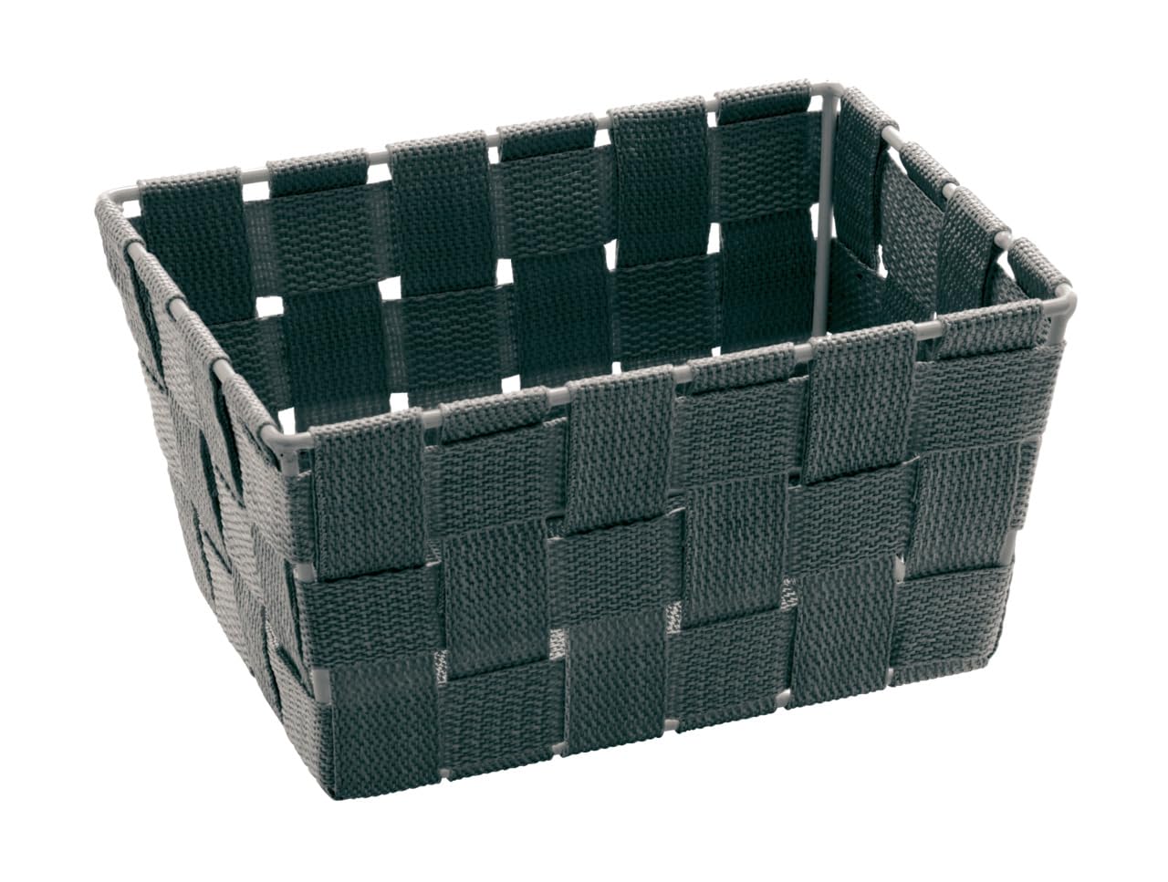 WENKO Adria Long Bathroom Mini-Basket, Polypropylene, Grey, 14 x 19 x 9 cm