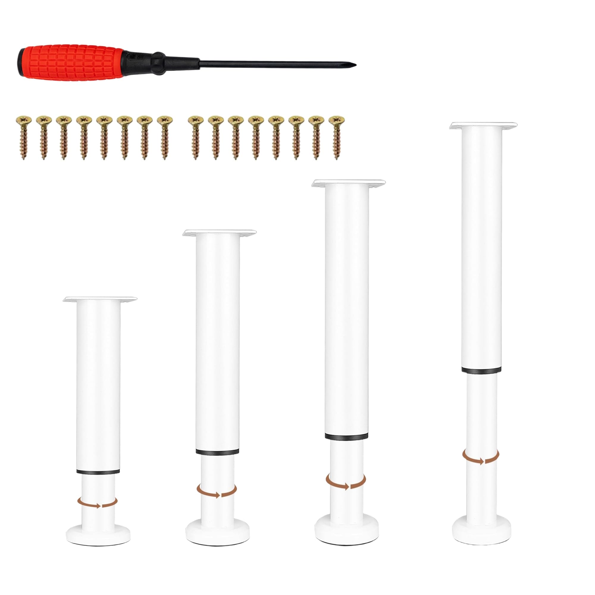 EURXLQ Furniture Legs (8-12cm, White)