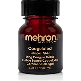 Mehron Makeup Coagulated Blood - 1 Fl oz, Fake Scab Blood Makeup | Professional Thick Blood. Washable Fake Blood for Special FX, Theater, Halloween, &amp; Cosplay. Vegan &amp; Made in the USA.