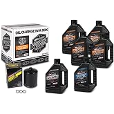 V-Twin Oil Change Kit Mineral w/Black Filter, Evolution