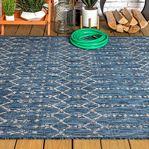 JONATHAN Y Ourika Moroccan Geometric Textured Weave Indoor/Outdoor Navy