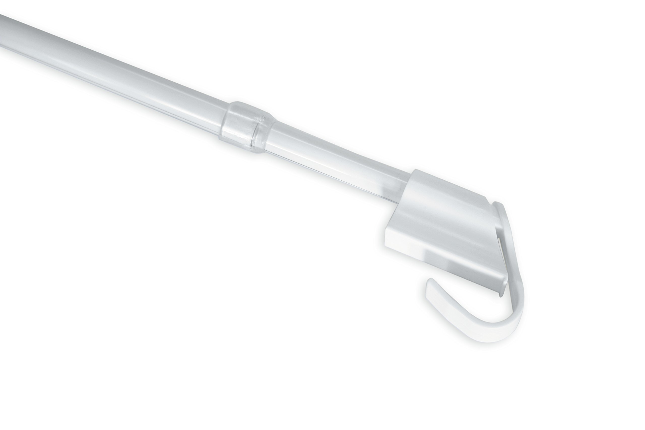 GARDINIA Clamp rod, Extendible, Assembly without drilling or screws, Diameter 10/12 mm, Length 75-125 cm, Metal, White