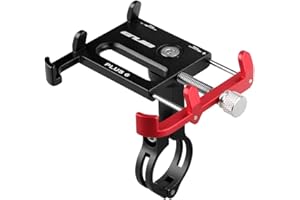 GUB Plus 6 Aluminum Bicycle 3.5-6.2" Motorcycle Phone Holder Support GPS Mount for Bike Handlebar Accessories (Black-Red)
