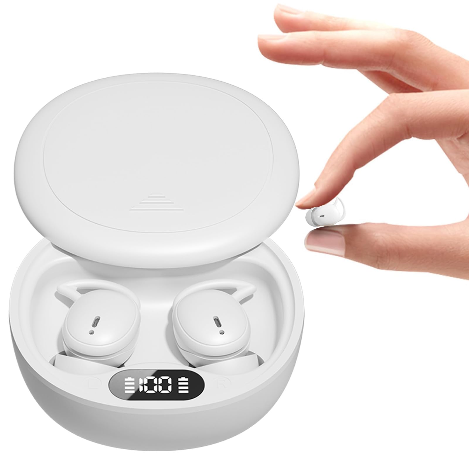 Small Mini Invisible Wireless Earbuds Sleep Ear Buds Noise Cancelling In Ear Headphones Wireless Bluetooth Sleep Earphones for Small Ears Soft Headphones for Sleeping Bluetooth Invisible Earphones ENC