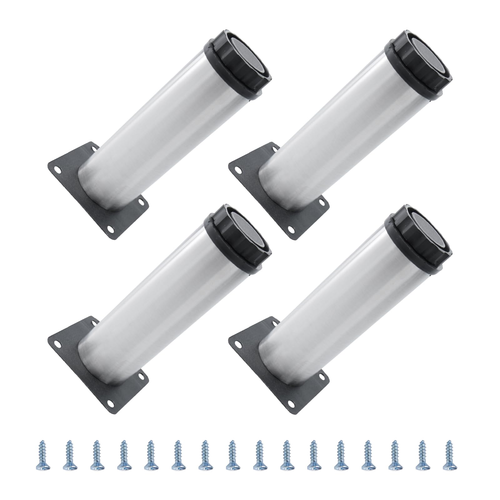 METALLIXITY Furniture Legs (5 Inch Height) 4Pcs, Stainless Steel Furniture Cabinet Metal Legs with Screws - for Home DIY Projects, Sofa Legs, Chair Legs, Table Legs