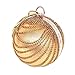 Woman Round Ball Clutch Handbag Rhinestone Ring Handle Purse Evening Bag (Gold)