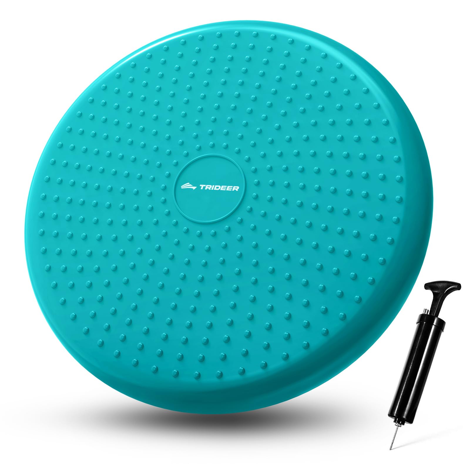 Photo 1 of Trideer Inflated Wobble Cushion - Wiggle Seat for Sensory Kids(Multiple Colors), Balance Disc (Extra Thick), Flexible Seating for All Age (34CM Turquoise)