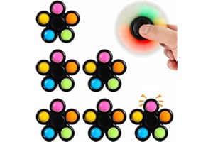 Effacera Fidget Spinners Toys 6 Pack, Christmas Party Favors for Kids Push Bubble Fidget Spinners Pop Bulk Simple Sensory Christmas Goodie Bag Fillers Trick or Treat Toys for Kids Girls Boys