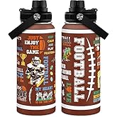 American Football Insulated Stainless Steel Water Bottle 32oz, Vacuum Chug Lid Travel Tumbler for Men Friends Dad Football Lovers Fans Coaches, Gift for Birthday Christmas Father's Day