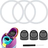 3pcs Bottle O Seal Ring & 3pcs Gasket Replacement Stopper for Owala FreeSip Cap, Silicone Water Bottle Plug Stopper BPA Free Top Lid Mouth Parts Compatible with Owala FreeSip 24oz 32oz