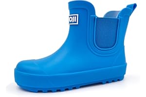 AMOJI Kids Rain Boot Boys Girls Ankle Waterproof Rain Shoes