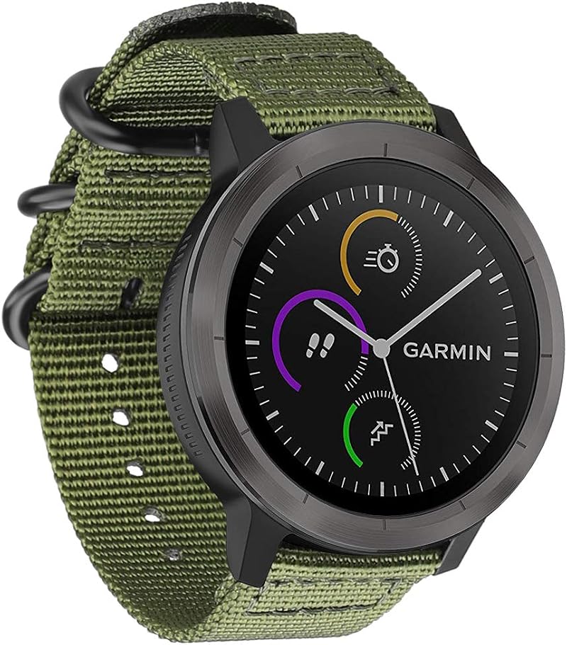 FINTIE Woven Nylon Band for Garmin Vivoactive 3 645 245 Samsung Gear S2/Sport