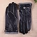 Men's Texting Touchscreen Winter Warm Sheepskin Leather Daily Dress Driving Gloves Wool/Cashmere Blend Cuff (8, Black (Cashmere&Woo Blend Lining))