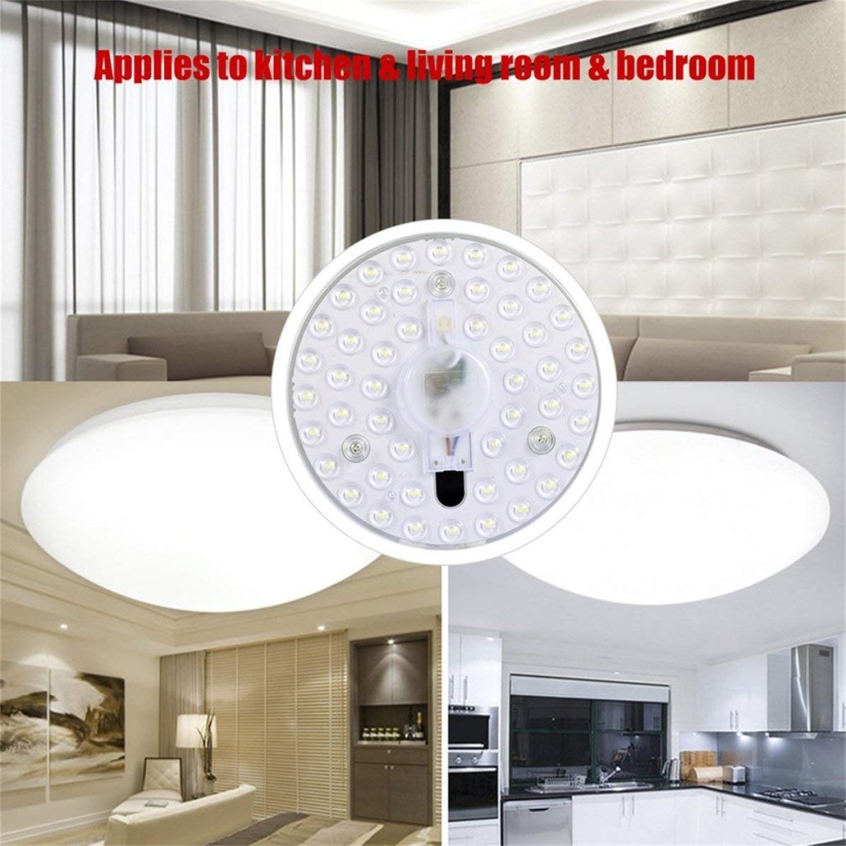 WEIWEITOE Panel de luz LED Lámpara de Techo Redonda Placa de lámpara