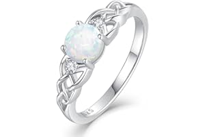 STARCHENIE Celtic Knot Ring for Women 925 Sterling Silver 3-Stone Promise Ring Size 5-10