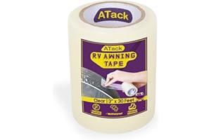 ATack RV Awning Repair Tape, 3" x 30 Foot, Waterproof Rip Stop Patch and Tent Repair Tape for Vinyl, RV punctures, Camper, Awning, Canopy, Tents, Tarpaulin and Greenhouse