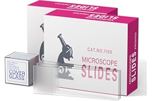 Vabiooth Frosted Microscope Slides Kit, 100 Pcs Pre-Cleaned Blank Microscope Slides and 100 Pcs 22x22mm Square Coverslips Cover Glass for Monocular Binocular Trinocular Microscopes