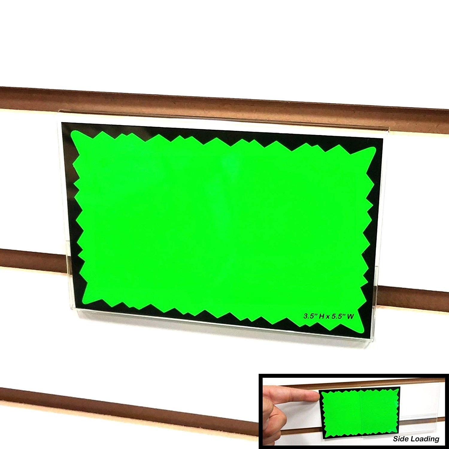 Slatwall Acrylic Sign Holder, Horizontal Landscape, 3.5" H x 5.5" W