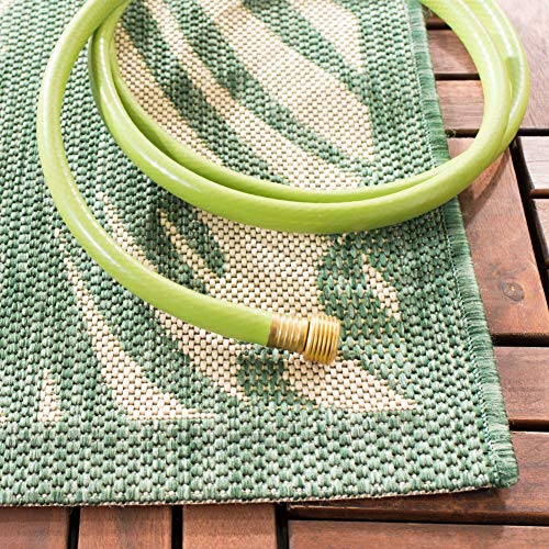 Safavieh Courtyard Collection CYH7557-32212 Tropical Indoor and Outdoor Area Rug, 5' 3" x 7' 6", Beige/Green