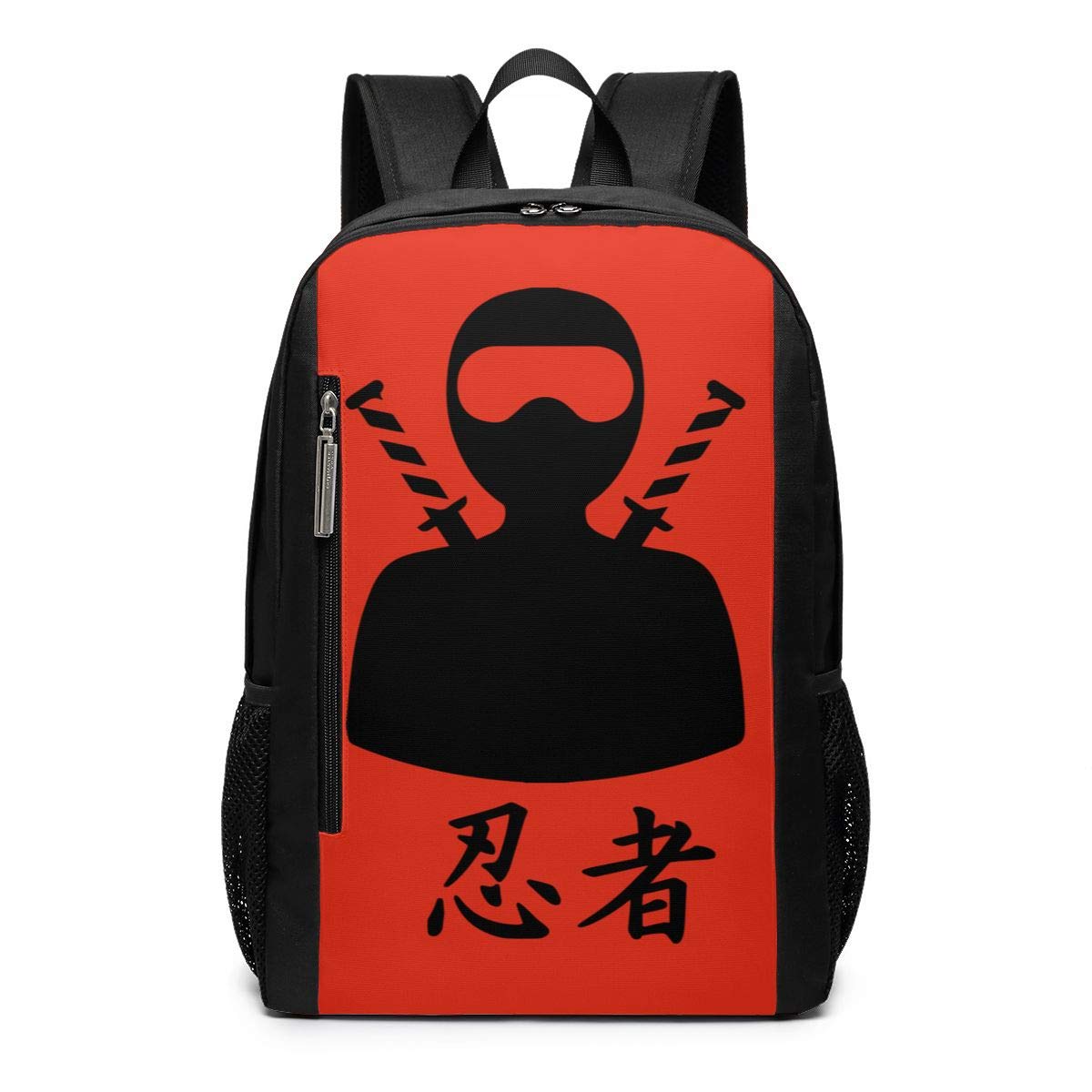 Ninja Figure Kanji Laptop Backpack 17inch- School Travel Backpack Casual Daypack For Business/Colleg