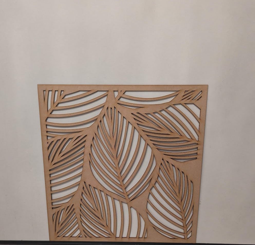 Radiator Cabinet Wall Decorative Palm Leaf Screening-Grille- Perforated 3mm Thick MDF Panel Leaf (Size 620mm x600mm) L9 Pattern