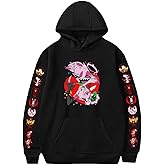 Yazkimo Unisex Hazbin Alastor Cosplay Hoodie Hooded 2D Printing Pullover Sweatshirt Hetel Alastor Shirt Helluv Boss Sweater (US, Alpha, Medium, Regular, Regular, Style 1)