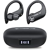 TREBLAB X3-Pro - Wireless Earbuds with Earhooks-45H Playtime, aptX, IPX7 Waterproof Earphones for Running & Workout-Sport Bluetooth Headphones with Charging case-Built-in Microphone- Black (Renewed)