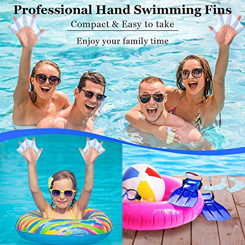 Webbed Swimming Gloves - Silicone Soft Eco-Friendly Hand Paddles for Swimming Surfing Diving Water Exercise-Increased Water Resistance for Mens/Womens/Kids(2 Pack) (Large for Men) - Thumbnail 2