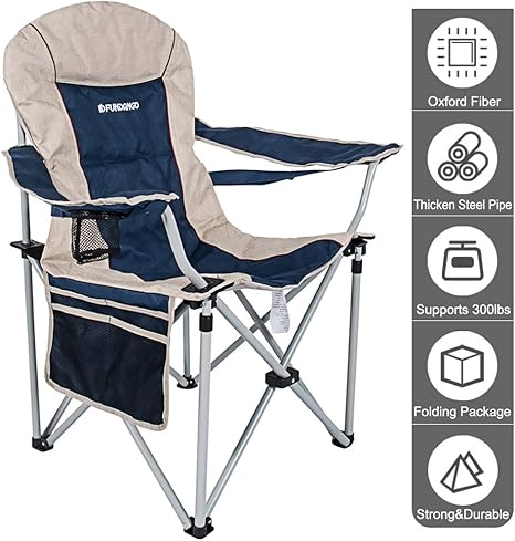 Fundango High Back Camping Chair With Carry Bag Outdoor Armchair