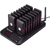 Retekess TD157 Restaurant Pager System, Pagers for Restaurants,16 Buzzers | for Food Truck, Fast Food Restaurant, Bar, 984ft Long Range, Large 300-mA Battery, Set with Vibration, Flashing and Buzzer