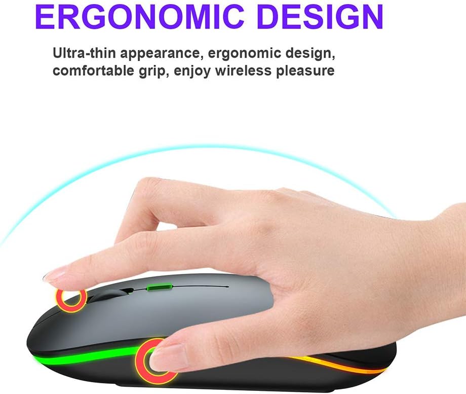Lazmin Wireless 2.4Ghz Colorful Light Gaming Mouse - Image 5