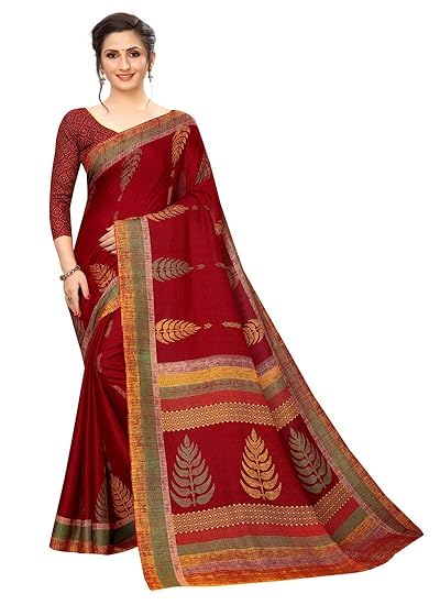 RAJESHWAR FASHION WITH RF Womens Kota Doria Jute Cotton Saree With Unstitched Blouse Piece (VEERA 03 MAROON_Maroon)