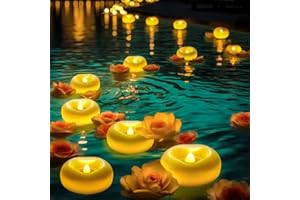 24-Pack 2” flameless LED Floating Candles, 200 Hours Waterproof Warm White Battery-Operated Floating Tea Candles, Suitable fo