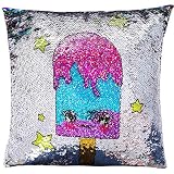 GirlZone: Magical Reversible Sequin Pillow for Girls Bedroom Decor, Great Gift for Girls (Purple)
