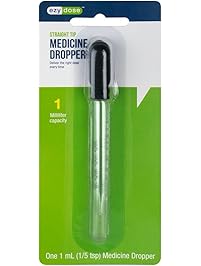 Ezy Dose Straight Tip Glass Medicine Dropper (Calibrated) 1 mL