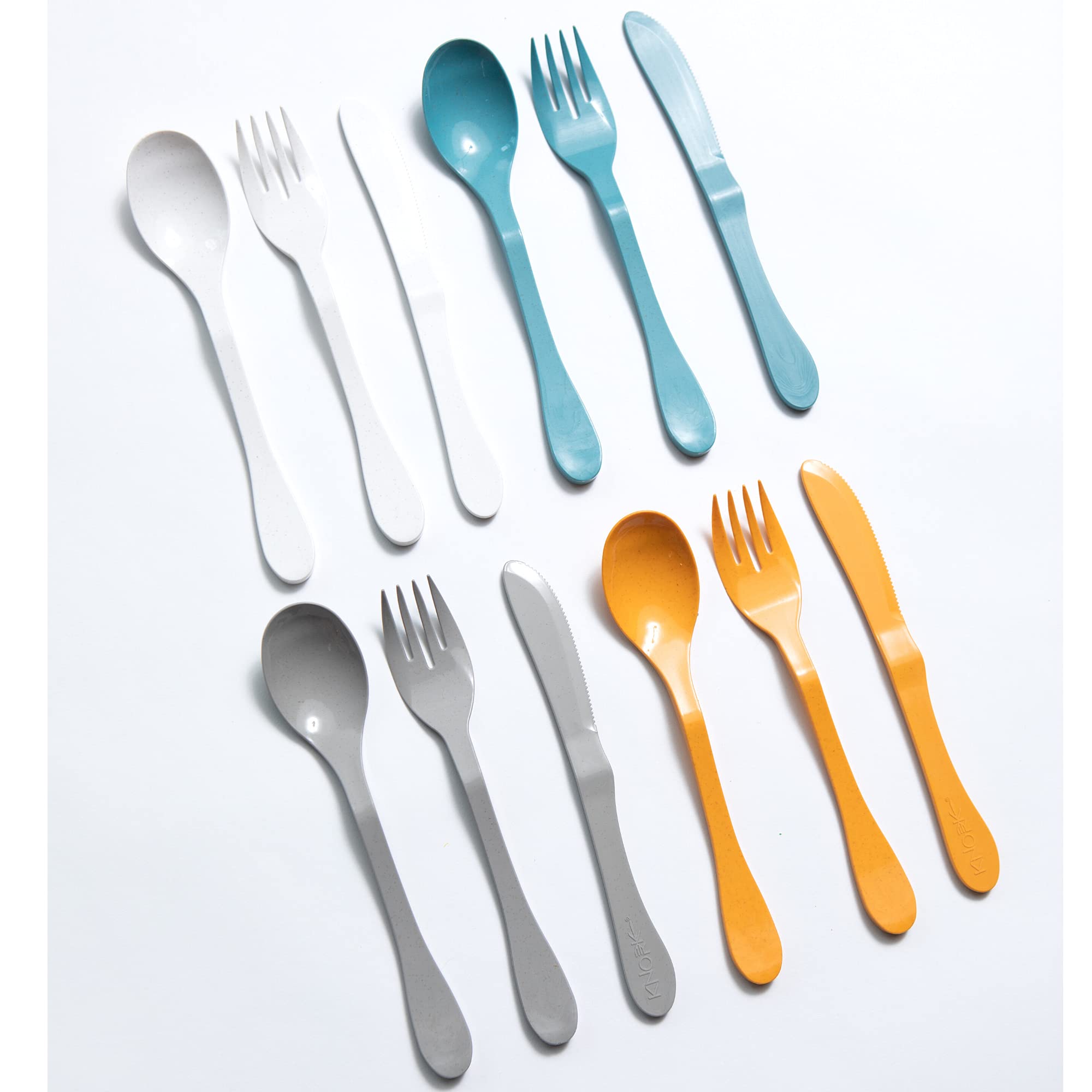 Photo 1 of KNORK Eco 12 Piece (Fork, Knife, Spoon) Plant Based Bamboo Cutlery Reusable Flatware Set