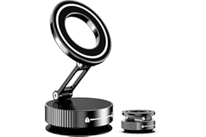 LnkXT Vacuum Magnetic Phone Holder for Car,Full Metal Body,Vacuum Suction Phone Mount,Magnetic Car Mount for iPhone, Folding 