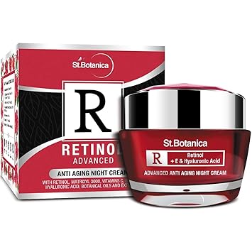 StBotanica Retinol Advanced Anti Aging Night Cream, 50g - With Retinol, Vitamin C & Botanical Extracts - Wakeup to Intensly Moisturized Younger Looking Skin