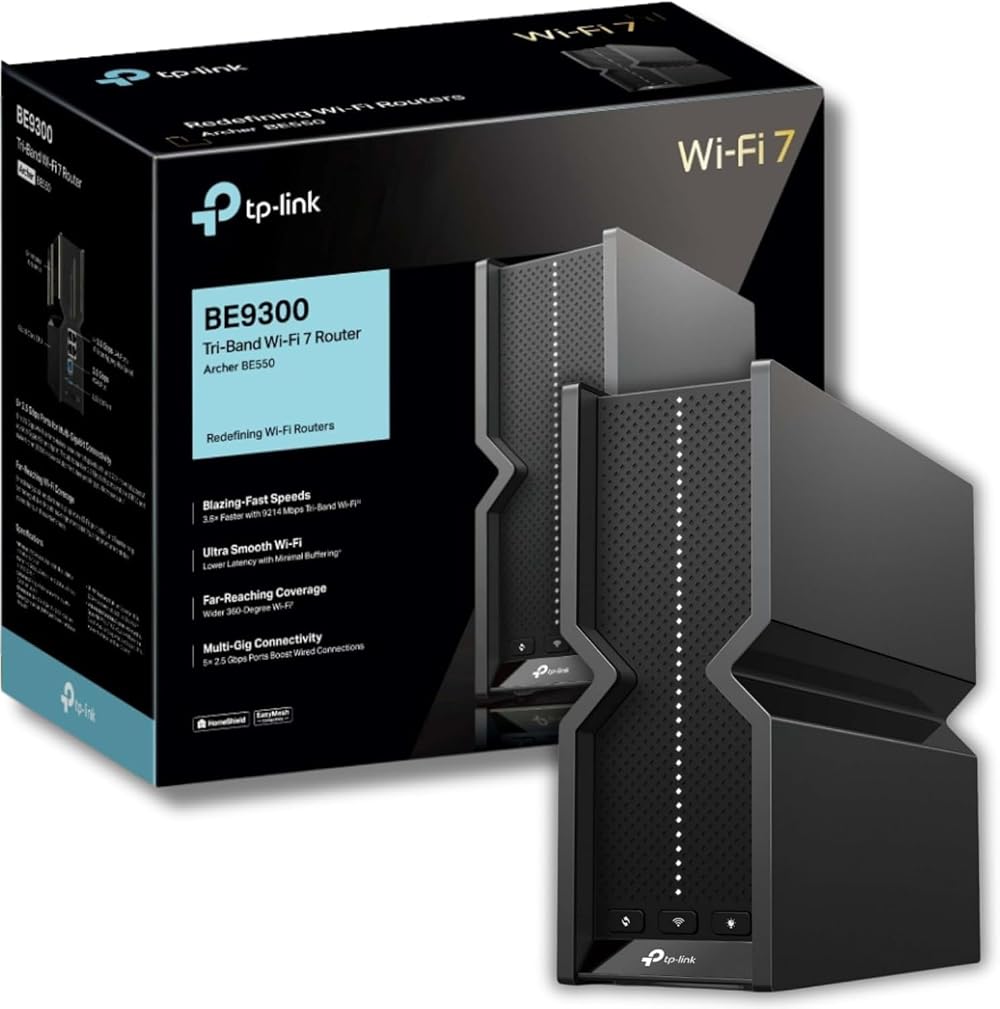 TP-Link Archer BE550 BE9300 WiFi 7 Router Tri-Band 6-Stream 9.2Gbps
