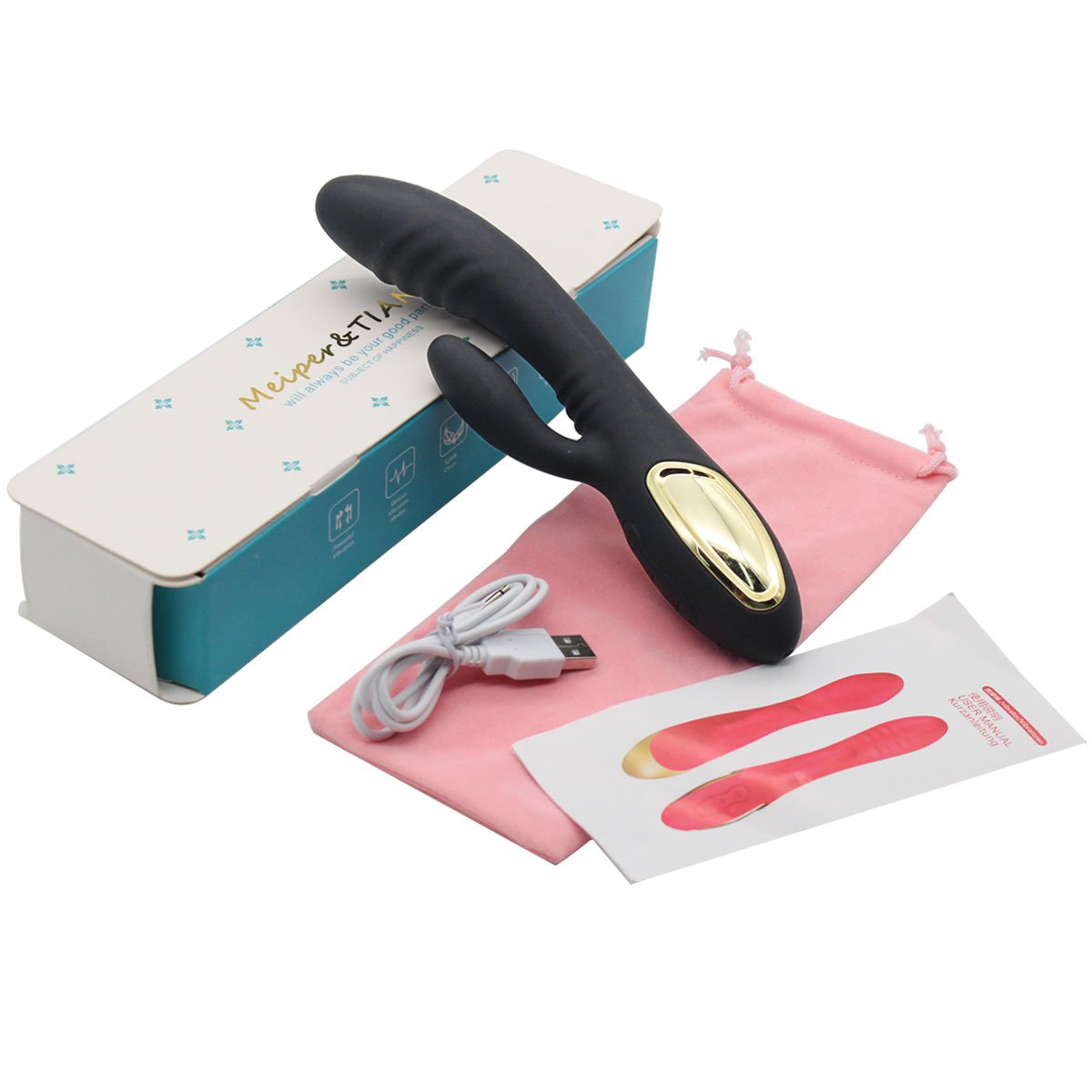 Send Friend Vibrator Gift wrap 10 Speed Computer USB Cable Rechargeable Weaterproof Mini Design for Bedroom, Patio, Garden, Gate, Yard, Parties, Wedding (Black1)