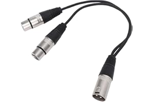 Ymiko XLR Splitter Cable 3 Pin Male to Dual Female Balanced Audio Microphone Patch Cord Adapter for Live Sound and Recording,