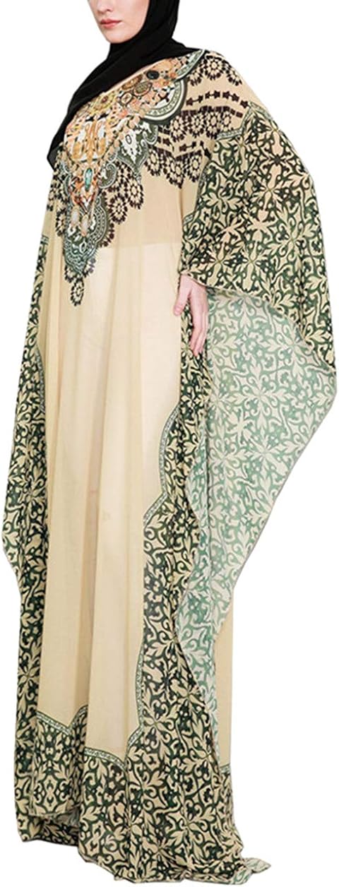 Amazon.co.jp： 女性 ドバイ アバヤ イスラム ドレス - 教徒のアラビア語 マキシ カフタン服 シフォン: 服＆ファッション小物