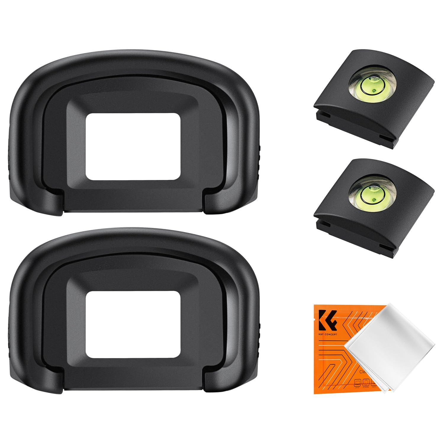K&F Concept Soft Silicone Eyecup Eyepiece Viewfinder for 5DM4 5DM3 5DS R, 5DS 7D 7DM2 1DX 1DXM2, 1DXM3 1DSM3 1DM4 1DM3 Cameras Replaces EOS EG Eyecup(2 Pcs) with Hot Shoe Cover