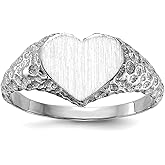 JewelryWeb 14k White Gold Polished Signet Ring Size 5 Ring for Women