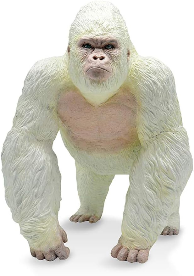 RECUR Large Albino Gorilla Toys King Kong White Realistic Hand Painted Walking Gorilla Ape Wild Animal Figurine Model โ Replica Gorilla Godzilla vs Kong 2021 Figure Gift for Collectors Boys Kids 3+