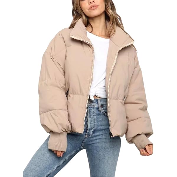 Amazon.com: Women's Winter Long Sleeve Full Zipper Pockets Puffer