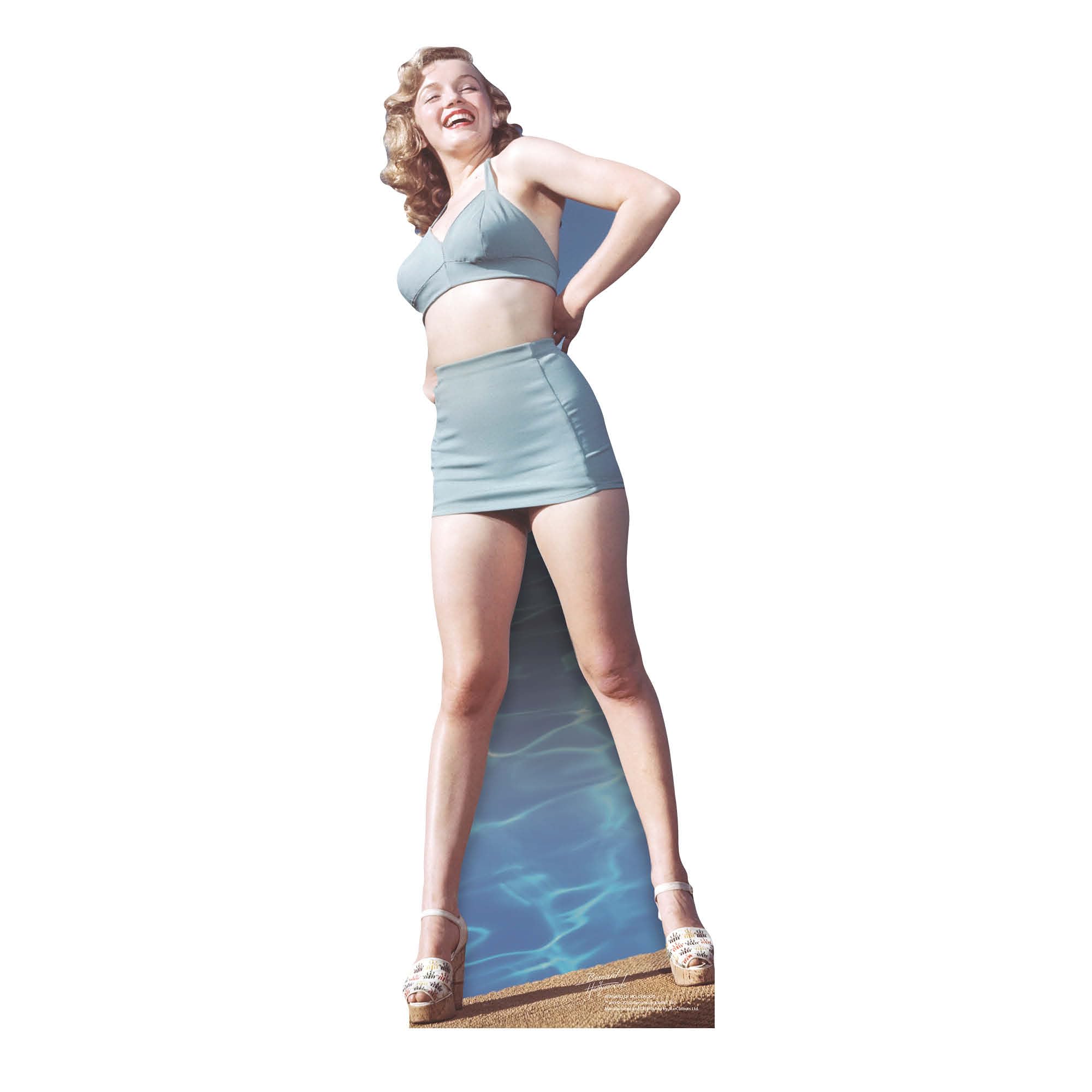Star Cutouts SC244 Marilyn Monroe Blue Bikini Lifesize Cardboard Cutout – Iconic Hollywood Pin-Up Display, Retro Décor & Collector Gift