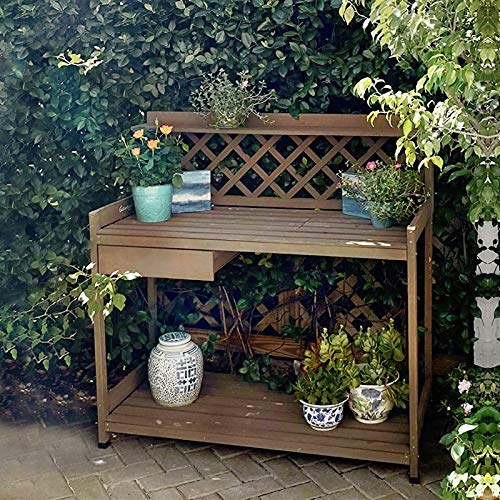 GUTINNEEN Potting Bench with PVC Layer, Sink, Lid, Gardening Work Bench